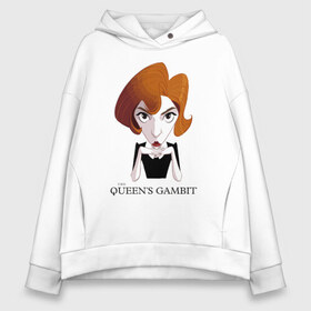 Женское худи Oversize хлопок с принтом Queens Gambit Ход Королевы , френч-терри — 70% хлопок, 30% полиэстер. Мягкий теплый начес внутри —100% хлопок | боковые карманы, эластичные манжеты и нижняя кромка, капюшон на магнитной кнопке | the queens gambit | бэт хармон | королева | милая девушка | рыжая | рыжая девушка | сериал | сериал про шахматы | ход королевы | шахматы | элизабет хармон