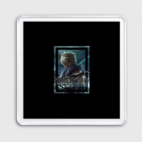 Магнит 55*55 с принтом Final Fantasy VII Remake , Пластик | Размер: 65*65 мм; Размер печати: 55*55 мм | Тематика изображения на принте: final fantasy | final fantasy vii remake | герой | игра | компьютерная | подарок | ремейк | силуэт | синяя | узор | файнл фэнтези