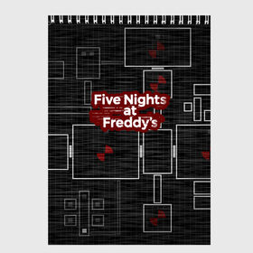 Скетчбук с принтом Five Nights At Freddy , 100% бумага
 | 48 листов, плотность листов — 100 г/м2, плотность картонной обложки — 250 г/м2. Листы скреплены сверху удобной пружинной спиралью | 5 ночей с фредди | five nights at freddys | fnaf | игра | игрок | книга | логотип | пиццерия | подарок | страшилка | схема | фнаф | фредди