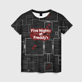 Женская футболка 3D с принтом Five Nights At Freddy , 100% полиэфир ( синтетическое хлопкоподобное полотно) | прямой крой, круглый вырез горловины, длина до линии бедер | 5 ночей с фредди | five nights at freddys | fnaf | игра | игрок | книга | логотип | пиццерия | подарок | страшилка | схема | фнаф | фредди