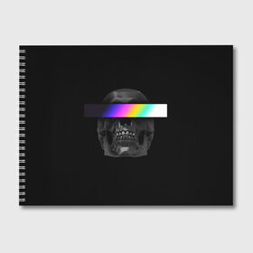 Альбом для рисования с принтом Череп , 100% бумага
 | матовая бумага, плотность 200 мг. | dark | голова | градиент | металл | металлический череп | минимализм | панк | рок | тьма | череп | черепа