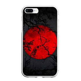 Чехол для iPhone 7Plus/8 Plus матовый с принтом Dark , Силикон | Область печати: задняя сторона чехла, без боковых панелей | Тематика изображения на принте: ветка | дерево | кровавая луна | луна | полнолуние | сакура | тьма | япония