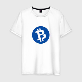 Мужская футболка хлопок с принтом Bitcoin , 100% хлопок | прямой крой, круглый вырез горловины, длина до линии бедер, слегка спущенное плечо. | bitcoin | btc | биткоин | валюта | деньги | криптовалюта