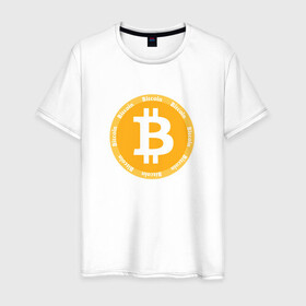 Мужская футболка хлопок с принтом Bitcoin / Биткоин , 100% хлопок | прямой крой, круглый вырез горловины, длина до линии бедер, слегка спущенное плечо. | bitcoin | btc | биткоин | валюта | деньги | криптовалюта