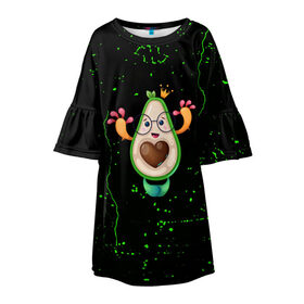 Детское платье 3D с принтом Авокадо , 100% полиэстер | прямой силуэт, чуть расширенный к низу. Круглая горловина, на рукавах — воланы | авокадо | веган | еда блогеров | мемы | минимализм | прикольные картинки | прикольные надписи | растение | смешное авокадо | фрукт
