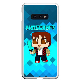 Чехол для Samsung S10E с принтом Minecraft , Силикон | Область печати: задняя сторона чехла, без боковых панелей | minecraft | алекс | белый | блоки | ведьма | взрывчатка | визера | волк | гаст | добывать | дракон | зеленый куб | зомби | игра | крафт | крипер | кубики | лошадка | майн | майнкрафт | манкрафт | овечка | оцелот