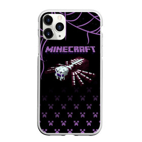 Чехол для iPhone 11 Pro Max матовый с принтом Minecraft паук , Силикон |  | minecraft | алекс | белый | блоки | ведьма | взрывчатка | визера | волк | гаст | добывать | дракон | зеленый куб | зомби | игра | крафт | крипер | кубики | лошадка | майн | майнкрафт | манкрафт | овечка | оцелот