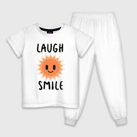 Детская пижама хлопок с принтом Солнышко , 100% хлопок |  брюки и футболка прямого кроя, без карманов, на брюках мягкая резинка на поясе и по низу штанин
 | весна | жара | лето | маскот | минимализм | надпись