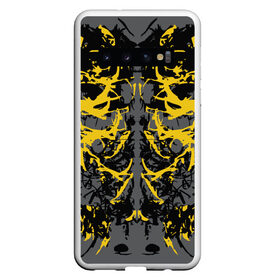 Чехол для Samsung Galaxy S10 с принтом Ужасы хорор , Силикон | Область печати: задняя сторона чехла, без боковых панелей | Тематика изображения на принте: абстракция | жёлтый | кора | пятна | робот | ужасы | узор | фантастика | футуризм | хорор | цвета 2021