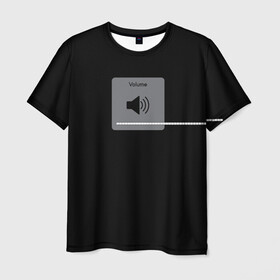 Мужская футболка 3D с принтом VOLUME , 100% полиэфир | прямой крой, круглый вырез горловины, длина до линии бедер | iphone | music | song | айфон | буст | волуме | звук | музыка | мьюзик | на всю | настроение | прибавить | трек | тренд