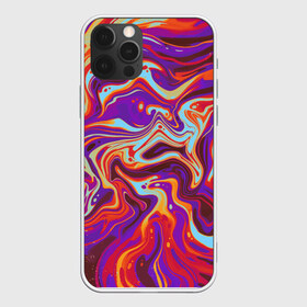 Чехол для iPhone 12 Pro Max с принтом colorful waves , Силикон |  | abstract | colors | paint | pattern | violet | waves | абстракция | волны | краска | цветной