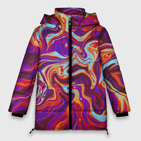 Женская зимняя куртка 3D с принтом colorful waves , верх — 100% полиэстер; подкладка — 100% полиэстер; утеплитель — 100% полиэстер | длина ниже бедра, силуэт Оверсайз. Есть воротник-стойка, отстегивающийся капюшон и ветрозащитная планка. 

Боковые карманы с листочкой на кнопках и внутренний карман на молнии | abstract | colors | paint | pattern | violet | waves | абстракция | волны | краска | цветной