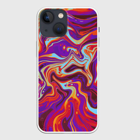 Чехол для iPhone 13 mini с принтом colorful waves ,  |  | abstract | colors | paint | pattern | violet | waves | абстракция | волны | краска | цветной