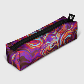 Пенал 3D с принтом colorful waves , 100% полиэстер | плотная ткань, застежка на молнии | abstract | colors | paint | pattern | violet | waves | абстракция | волны | краска | цветной