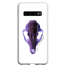 Чехол для Samsung Galaxy S10 с принтом The Skull , Силикон | Область печати: задняя сторона чехла, без боковых панелей | Тематика изображения на принте: альтернатива | андеграунд | гот | готика | готический стиль | готы | фиолетовый череп | череп | череп животного