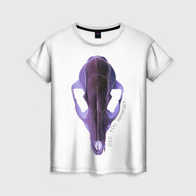 Женская футболка 3D с принтом The Skull , 100% полиэфир ( синтетическое хлопкоподобное полотно) | прямой крой, круглый вырез горловины, длина до линии бедер | альтернатива | андеграунд | гот | готика | готический стиль | готы | фиолетовый череп | череп | череп животного