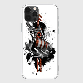 Чехол для iPhone 12 Pro с принтом Assassins Creed Valhalla Тату , силикон | область печати: задняя сторона чехла, без боковых панелей | ассасинс крид | викинги | графика | драккар | корабль | орел | руны | тату