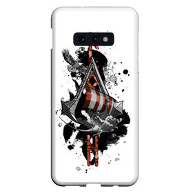 Чехол для Samsung S10E с принтом Assassins Creed Valhalla Тату , Силикон | Область печати: задняя сторона чехла, без боковых панелей | ассасинс крид | викинги | графика | драккар | корабль | орел | руны | тату