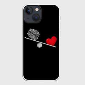 Чехол для iPhone 13 mini с принтом Слушай Сердце ,  |  | 14 февраля | love | valentines day | девушке | день влюбленных | качели | любимой | любимому | любовь | не слушай мозг | пара | парню | перевесил | разум | сердца | сердце heart | слушай сердце