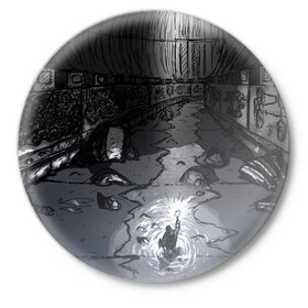 Значок с принтом Lovecraft / Лавкрафт ,  металл | круглая форма, металлическая застежка в виде булавки | lovecraft | говард филлипс лавкрафт | ктулху | лавкрафт | филлипс лавкрафт