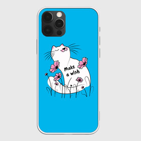 Чехол для iPhone 12 Pro Max с принтом Загадай желание - Кот , Силикон |  | art | cat | картинка | кот | котик | коты | кошка | цветы