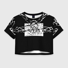 Женская футболка Crop-top 3D с принтом Phonk Squad , 100% полиэстер | круглая горловина, длина футболки до линии талии, рукава с отворотами | phonk | линии | музыка | рэп | фонк