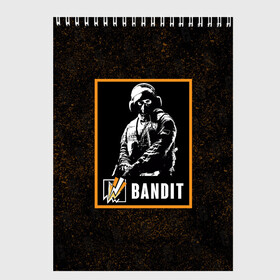 Скетчбук с принтом Bandit , 100% бумага
 | 48 листов, плотность листов — 100 г/м2, плотность картонной обложки — 250 г/м2. Листы скреплены сверху удобной пружинной спиралью | bandit | r6s | rainbow six siege | бандит | оперативник | персонаж