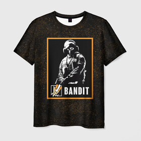 Мужская футболка 3D с принтом Bandit , 100% полиэфир | прямой крой, круглый вырез горловины, длина до линии бедер | bandit | r6s | rainbow six siege | бандит | оперативник | персонаж