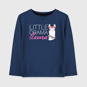 Детский лонгслив хлопок с принтом Little drama llama , 100% хлопок | круглый вырез горловины, полуприлегающий силуэт, длина до линии бедер | drama llama | family | family look | llama | детские | для всей семьи | лама | семейные | семья | фэмили лук