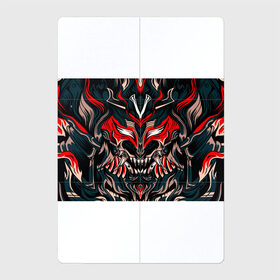 Магнитный плакат 2Х3 с принтом Черный самурай , Полимерный материал с магнитным слоем | 6 деталей размером 9*9 см | Тематика изображения на принте: абстракция | демон | монстр | орнамент | рисунок | самурай | череп