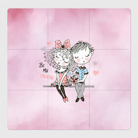 Магнитный плакат 3Х3 с принтом Be my , Полимерный материал с магнитным слоем | 9 деталей размером 9*9 см | 14 февраля | love | valentines day | день влюбленных | любовь | святой валентин