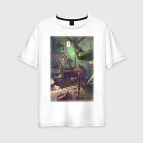 Женская футболка хлопок Oversize с принтом Forest Guardians Room , 100% хлопок | свободный крой, круглый ворот, спущенный рукав, длина до линии бедер
 | forest guard | forester | room | интерьер | лесник | олень