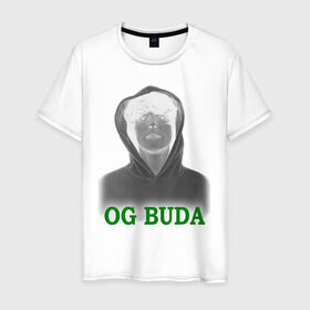 Мужская футболка хлопок с принтом OG Buda реп-исполнитель , 100% хлопок | прямой крой, круглый вырез горловины, длина до линии бедер, слегка спущенное плечо. | music | rap | исполнитель реп | музыка | песни | реп