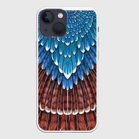 Чехол для iPhone 13 mini с принтом оперение: сойка (2) ,  |  | feathers | plumage | друид | индеец | коричневый | оперение | орёл | пернатый | перо | перья | природа | птица | синий | сойка | сон