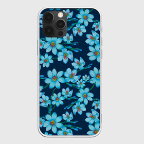 Чехол для iPhone 12 Pro Max с принтом Иксии не темно синем фоне , Силикон |  | Тематика изображения на принте: 8 марта | flowers | summer | ботаническая иллюстрация | весна | иксии | лето | любовь | праздник | принт | природа | растения | синий | цветы