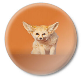 Значок с принтом Забавный лисенок ,  металл | круглая форма, металлическая застежка в виде булавки | fox | foxy | животное | звери | лиса | лисенок | лисичка | милая | рыжая | фокс