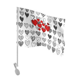 Флаг для автомобиля с принтом Сердца , 100% полиэстер | Размер: 30*21 см | 14 февраля | hearts background | валентинов день | влюбленным | девушке | день святого валентина | жене | кардиологу | любимой | любимому | люблю | любовь | мужу | парню | сердца графика | сердца фон