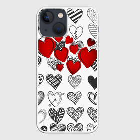 Чехол для iPhone 13 mini с принтом Сердца ,  |  | 14 февраля | hearts background | валентинов день | влюбленным | девушке | день святого валентина | жене | кардиологу | любимой | любимому | люблю | любовь | мужу | парню | сердца графика | сердца фон