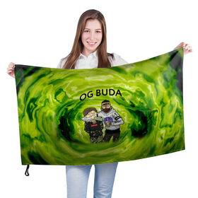 Флаг 3D с принтом Репер - OG Buda , 100% полиэстер | плотность ткани — 95 г/м2, размер — 67 х 109 см. Принт наносится с одной стороны | lil melon | og buda | seemee. | оджи буда | репер | рэп исполнитель | федук