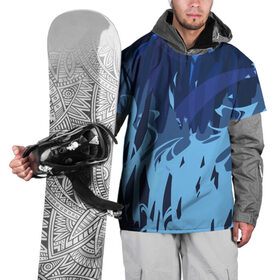 Накидка на куртку 3D с принтом Синий огонь , 100% полиэстер |  | Тематика изображения на принте: авантюрист | замок | ночь | огонь | пейзаж | синий | скалы | утёсы