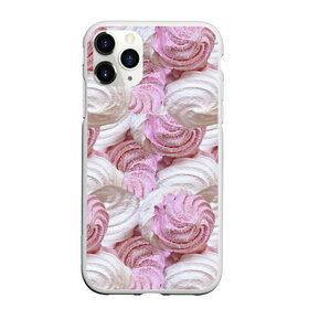 Чехол для iPhone 11 Pro матовый с принтом Зефир белый и розовый , Силикон |  | валентинов день | влюбленные | зефир | любовь | пирожное | романтика | сладости