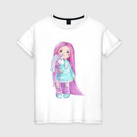 Женская футболка хлопок с принтом Маленькая девочка , 100% хлопок | прямой крой, круглый вырез горловины, длина до линии бедер, слегка спущенное плечо | 8 марта | dreams | всемирный женский день | цветы