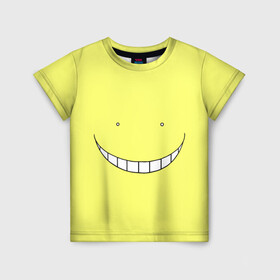 Детская футболка 3D с принтом Коро сенсей (школа убийц) , 100% гипоаллергенный полиэфир | прямой крой, круглый вырез горловины, длина до линии бедер, чуть спущенное плечо, ткань немного тянется | аниме | зубы | коро | лицо | минимализм