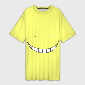 Платье-футболка 3D с принтом Коро сенсей (школа убийц) ,  |  | аниме | зубы | коро | лицо | минимализм