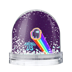 Снежный шар с принтом AMONG US neon rainbow , Пластик | Изображение внутри шара печатается на глянцевой фотобумаге с двух сторон | детский | космос | неоновый | радуга | стильная | тренд | яркий
