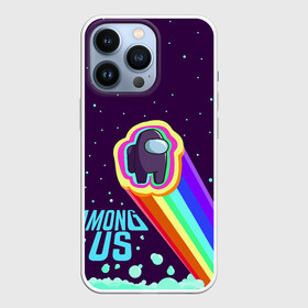 Чехол для iPhone 13 Pro с принтом AMONG US neon rainbow ,  |  | детский | космос | неоновый | радуга | стильная | тренд | яркий