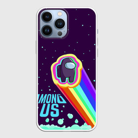 Чехол для iPhone 13 Pro Max с принтом AMONG US neon rainbow ,  |  | детский | космос | неоновый | радуга | стильная | тренд | яркий