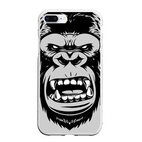 Чехол для iPhone 7Plus/8 Plus матовый с принтом animal crunch , Силикон | Область печати: задняя сторона чехла, без боковых панелей | angry | animal | power | горилла | животное | злой | спорт