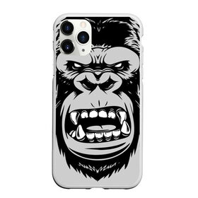 Чехол для iPhone 11 Pro Max матовый с принтом animal crunch , Силикон |  | angry | animal | power | горилла | животное | злой | спорт