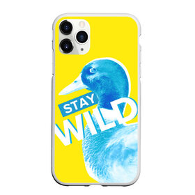 Чехол для iPhone 11 Pro матовый с принтом Оставайся диким , Силикон |  | Тематика изображения на принте: brave wilderness | stay wild | желтый | оставайся диким | селезень | упрт | утенок | утка